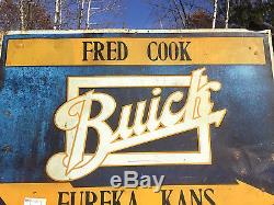 Vintage Metal Buick Car Automobile Dealership Gasoline Oil Sign Gas Eureka KS