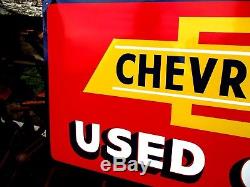Vintage Metal Chevy CHEVROLET USED CARS Truck Gas Oil 36 Car Auto Sales Sign