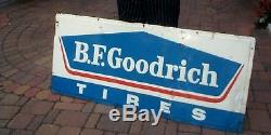 Vintage Metal Early BF Goodrich Tires Advert Sign Gasoline Gas Oil 60inX26in