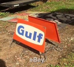 Vintage Metal Gulf Tire Display Rack Sign Gas & Oil Gasoline Service Station