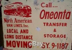 Vintage Metal North American Van Lines Sign Oil Gas W 1930s Moving Truck Graphic