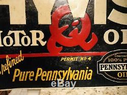 Vintage Metal Sign Vintage Oil Hyvis Motor Oil Sign Hyvis Warren Pa Rare