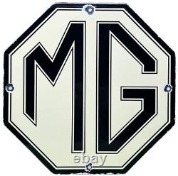 Vintage Mg Porcelain Sign British Automobile Sports Car Dealer Sales London Uk