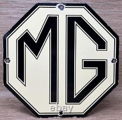 Vintage Mg Porcelain Sign British Automobile Sports Car Dealer Sales London Uk
