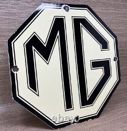 Vintage Mg Porcelain Sign British Automobile Sports Car Dealer Sales London Uk