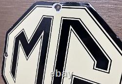Vintage Mg Porcelain Sign British Automobile Sports Car Dealer Sales London Uk