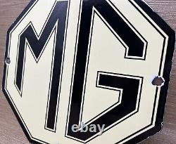 Vintage Mg Porcelain Sign British Automobile Sports Car Dealer Sales London Uk