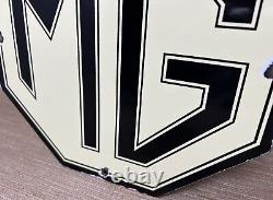 Vintage Mg Porcelain Sign British Automobile Sports Car Dealer Sales London Uk
