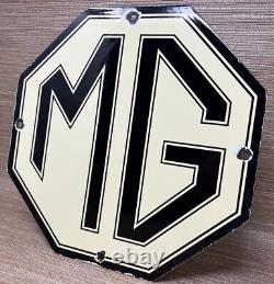 Vintage Mg Porcelain Sign British Automobile Sports Car Dealer Sales London Uk