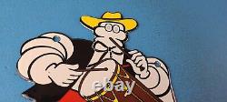 Vintage Michelin Tires Bibendum Man Porcelain Gasoline Service Station Pump Sign