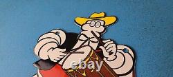 Vintage Michelin Tires Bibendum Man Porcelain Gasoline Service Station Pump Sign