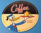 Vintage Mickeys Coffee Sign Disney Blend Donald Advertising Gas Oil Pump Sign