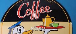 Vintage Mickeys Coffee Sign Disney Blend Donald Advertising Gas Oil Pump Sign