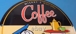 Vintage Mickeys Coffee Sign Disney Blend Donald Advertising Gas Oil Pump Sign