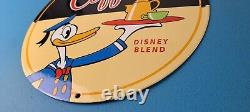 Vintage Mickeys Coffee Sign Disney Blend Donald Advertising Gas Oil Pump Sign