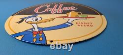 Vintage Mickeys Coffee Sign Disney Blend Donald Advertising Gas Oil Pump Sign