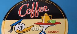 Vintage Mickeys Coffee Sign Disney Blend Donald Advertising Gas Oil Pump Sign