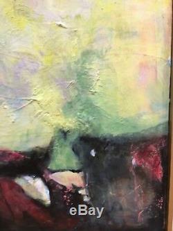 Vintage Mid Century Abstract Oil Painting Framed Signed