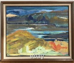 Vintage Mid Century Abstract Oil Painting Landscape Seascape