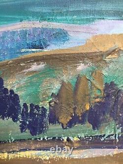 Vintage Mid Century Abstract Oil Painting Landscape Seascape