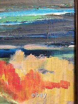 Vintage Mid Century Abstract Oil Painting Landscape Seascape