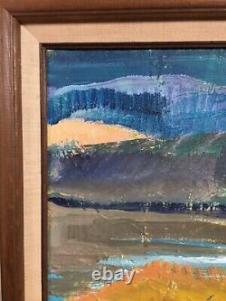 Vintage Mid Century Abstract Oil Painting Landscape Seascape