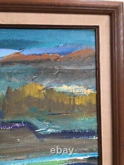 Vintage Mid Century Abstract Oil Painting Landscape Seascape