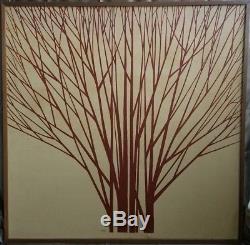 Vintage Mid Century Framed Canvas Painting Tree Signed Clifton 37 X 37