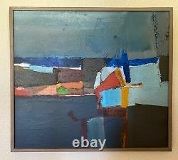 Vintage Mid Century Modern Abstract Oil Mixed Painting Listed Ray Jacobsen MCM