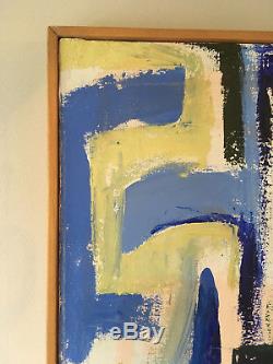 Vintage Mid Century Modern Large Abstract Oil Painting Signed