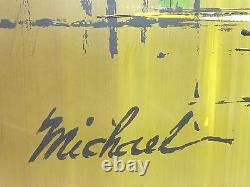 Vintage Mid Century Painting Oil on Board San Francisco Bridge Signed Michael