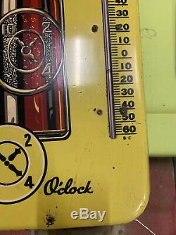 Vintage Mint Metal Dr. Pepper Thermometer Sign COLA SODA GAS OIL NOS 25 x 9