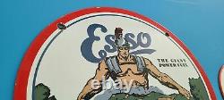 Vintage Mobil Gasoline, Esso 2 Porcelain Gas Advertising Service Station Signs