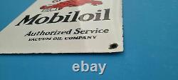 Vintage Mobil Gasoline Porcelain Gargoyle Mobilgas Oil Service Station Pump Sign