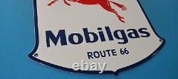 Vintage Mobil Gasoline Porcelain Gas Service Route 66 Pegasus Motor Oil Sign