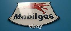 Vintage Mobil Gasoline Porcelain Gas Service Station Pump Pegasus 12 1/2 Sign