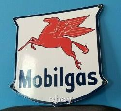 Vintage Mobil Gasoline Porcelain Gas Service Station Pump Pegasus Motor Oil Sign