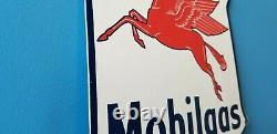 Vintage Mobil Gasoline Porcelain Gas Service Station Pump Pegasus Motor Oil Sign