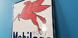 Vintage Mobil Gasoline Porcelain Gas Service Station Pump Pegasus Motor Oil Sign