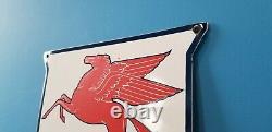 Vintage Mobil Gasoline Porcelain Gas Service Station Pump Pegasus Motor Oil Sign