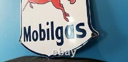 Vintage Mobil Gasoline Porcelain Gas Service Station Pump Pegasus Motor Oil Sign