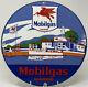 Vintage Mobil Marine Gasoline Porcelain Sign Gas Station Pump Plate Motor Oil