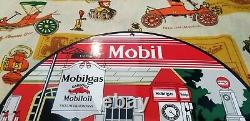 Vintage Mobil Mobilgas Porcelain Gargoyle Gas Oil Filling Station Service Sign