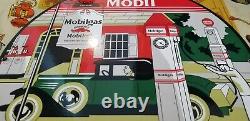 Vintage Mobil Mobilgas Porcelain Gargoyle Gas Oil Filling Station Service Sign