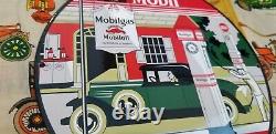 Vintage Mobil Mobilgas Porcelain Gargoyle Gas Oil Filling Station Service Sign