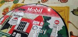 Vintage Mobil Mobilgas Porcelain Gargoyle Gas Oil Filling Station Service Sign