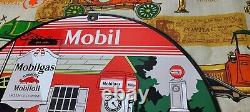 Vintage Mobil Mobilgas Porcelain Gargoyle Gas Oil Service Station Pump Sign