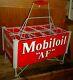 Vintage Mobil Motor Oil Can Bottle Rack Sign Filpruf Bottle Restored Original