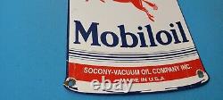 Vintage Mobil Oil Porcelain Gasoline Service Station Pump Pegasus Quart Can Sign