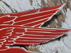 Vintage Mobil Porcelain Sign Lubricant Motor Oil Gasoline Pegasus Gas Pump Plate